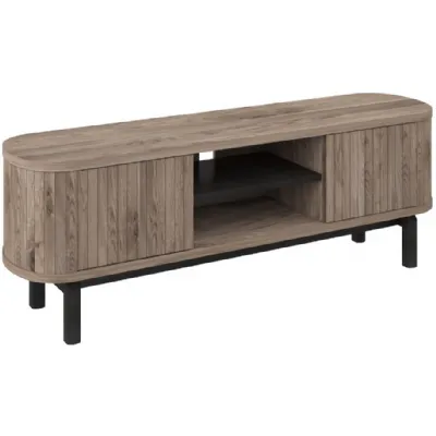 Grey Oiled Oak Entertainment TV Media Unit Peppercorn Legs