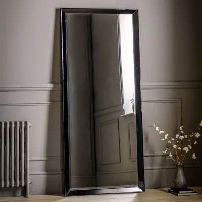 Black Tinted Angled Large Rectangular Leaner Mirror