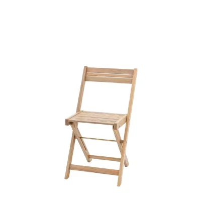 Natural Wooden Outdoor Folding Garden Dining Chair