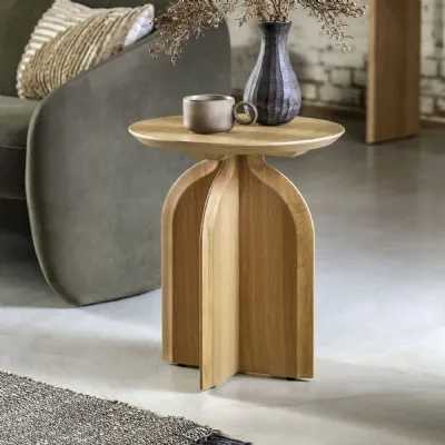 Retro Style Natural Wood Large Hallway Side Table