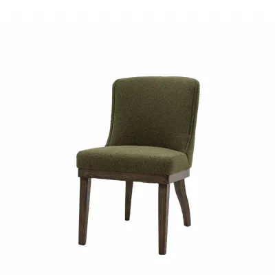Green Fabric Curved Back Dining Chair