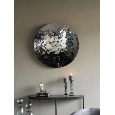 Large Stainless Steel Mosaic Round Textured Wall Disc Decor