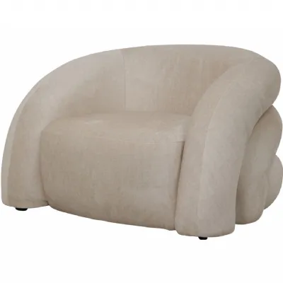 Casa Upholstered Curved Snug Chair Cream