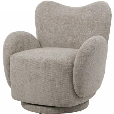 Casa Upholstered Swivel Chair Mink