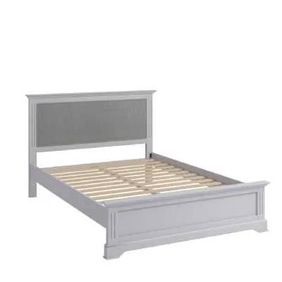 Traditional Style Moonlight Grey Painted Acacia Wood 5ft King Size Bedstead 105x165cm
