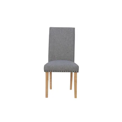 Straight Back Fabric Chair Light Grey