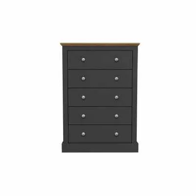 Devon 5 Drawer Chest Charcoal