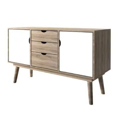 Scandi Oak 2 Door Sideboard White