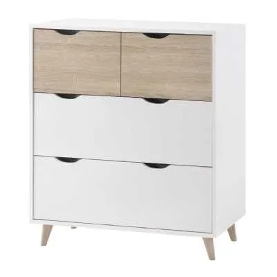 Stockholm 4 Drawer Chest White oak