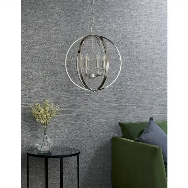 Metal Round Cage Design Height Adjustable 6 Pendant Light