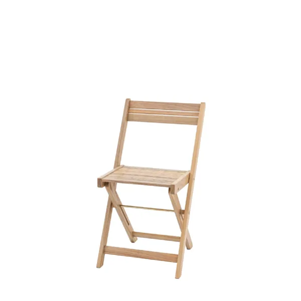 Natural Wooden Outdoor Folding Garden Dining Chair