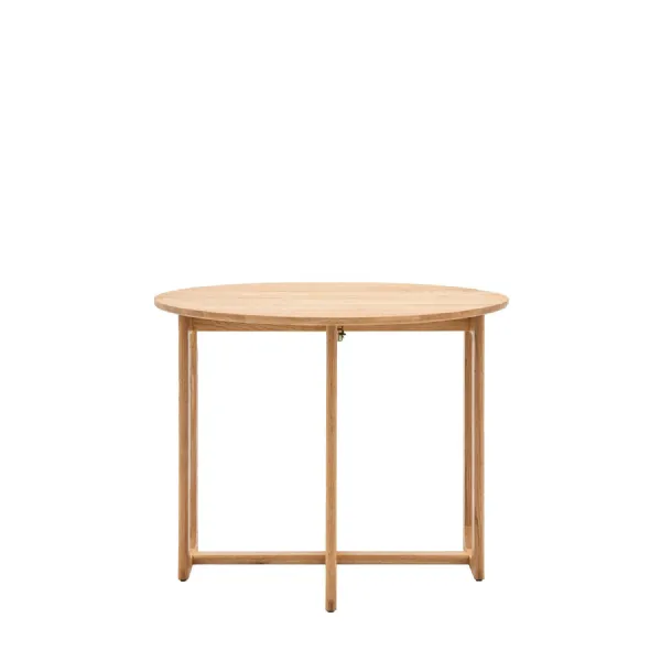 Natural Oak Wooden 100cm Round Folding Gateleg Dining Table