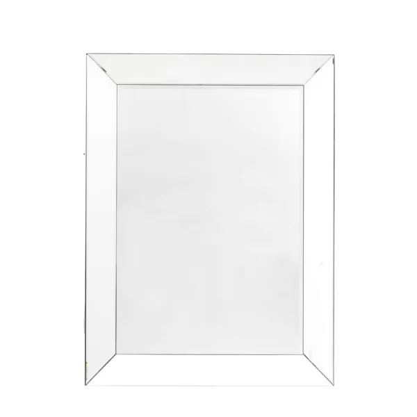 Small Bevelled Rectangular Silver Wall Mirror