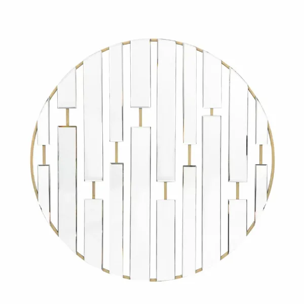 Champagne Metal Frame Round Wall Mirror 90cm