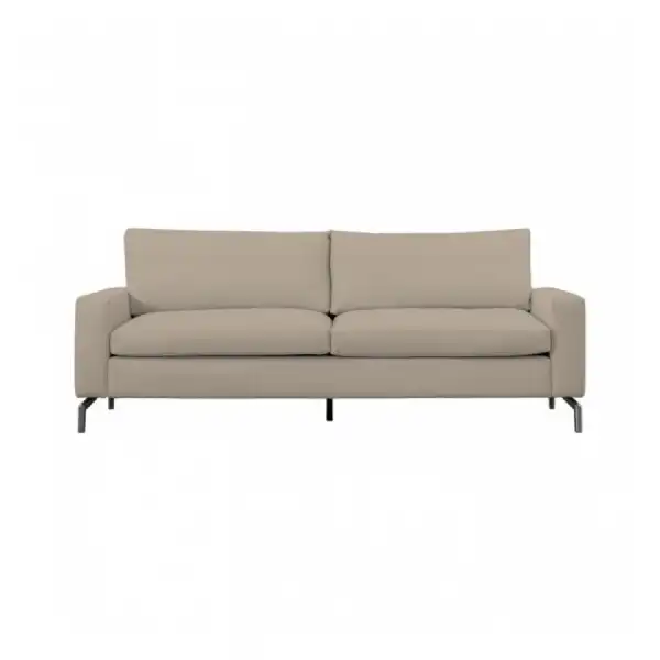 Modern Style Sabino Pebble Faux Leather Upholstered 3 Seater Sofa 86x218cm