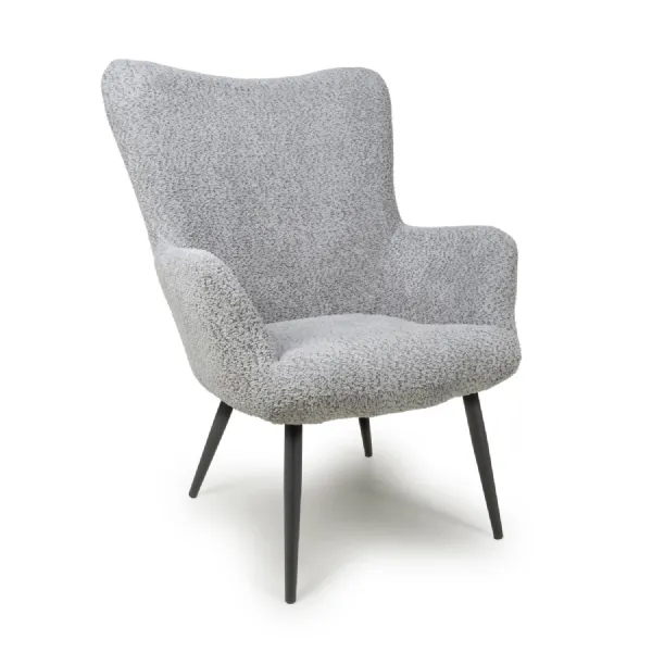 Bordeaux Textured Chenille Effect Grey Armchair