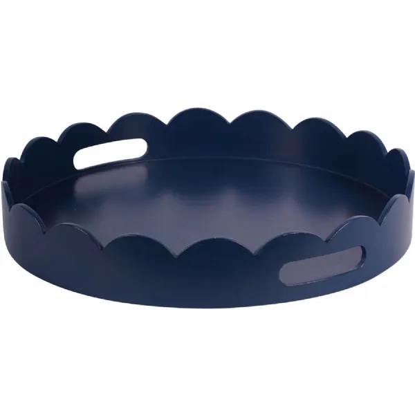 Laura Ashley Midnight Dark Blue Painted 45cm Round Tray