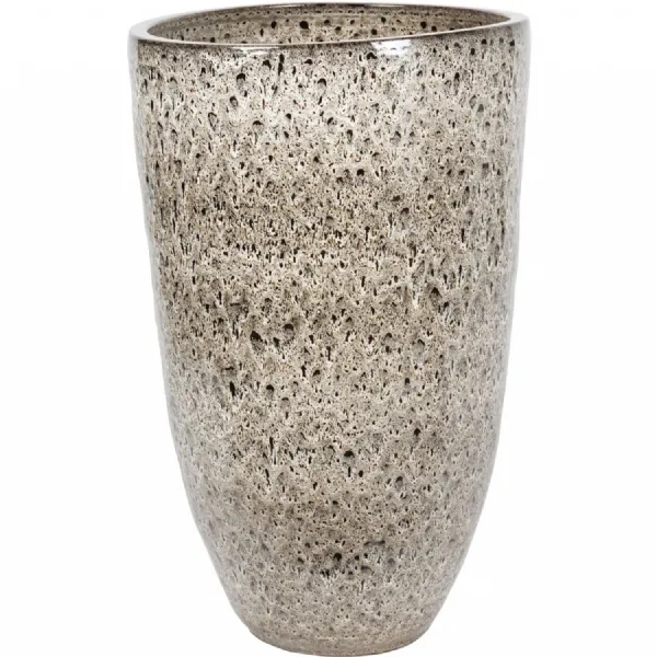 Large Tall Taupe Reactive Glaze Ceramic Planter