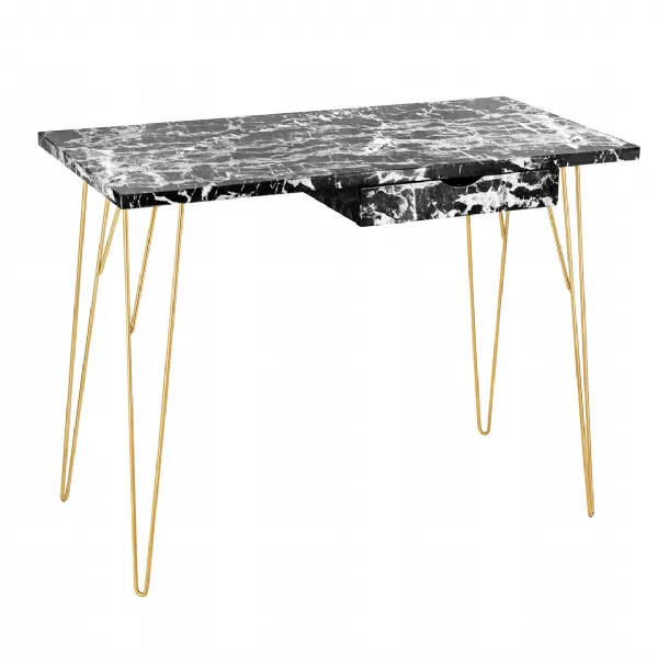 Fusion Black Faux Marble Desk