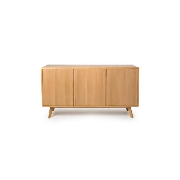 Modern Oak 3 Door Wide Sideboard Small Narrow Legs