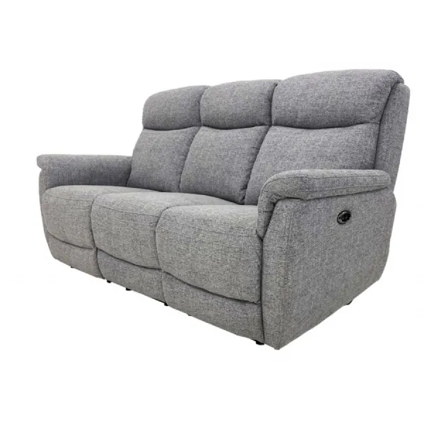 Grey Fabric 3 Seater Electric Reclining Sofa