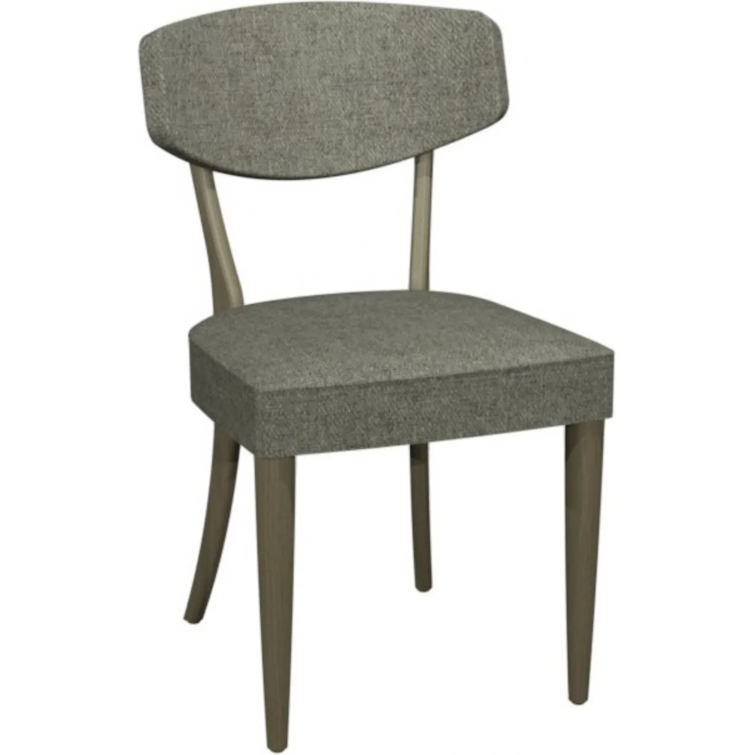 Grey Fabric Carved Back Dining Chair Oak Frame