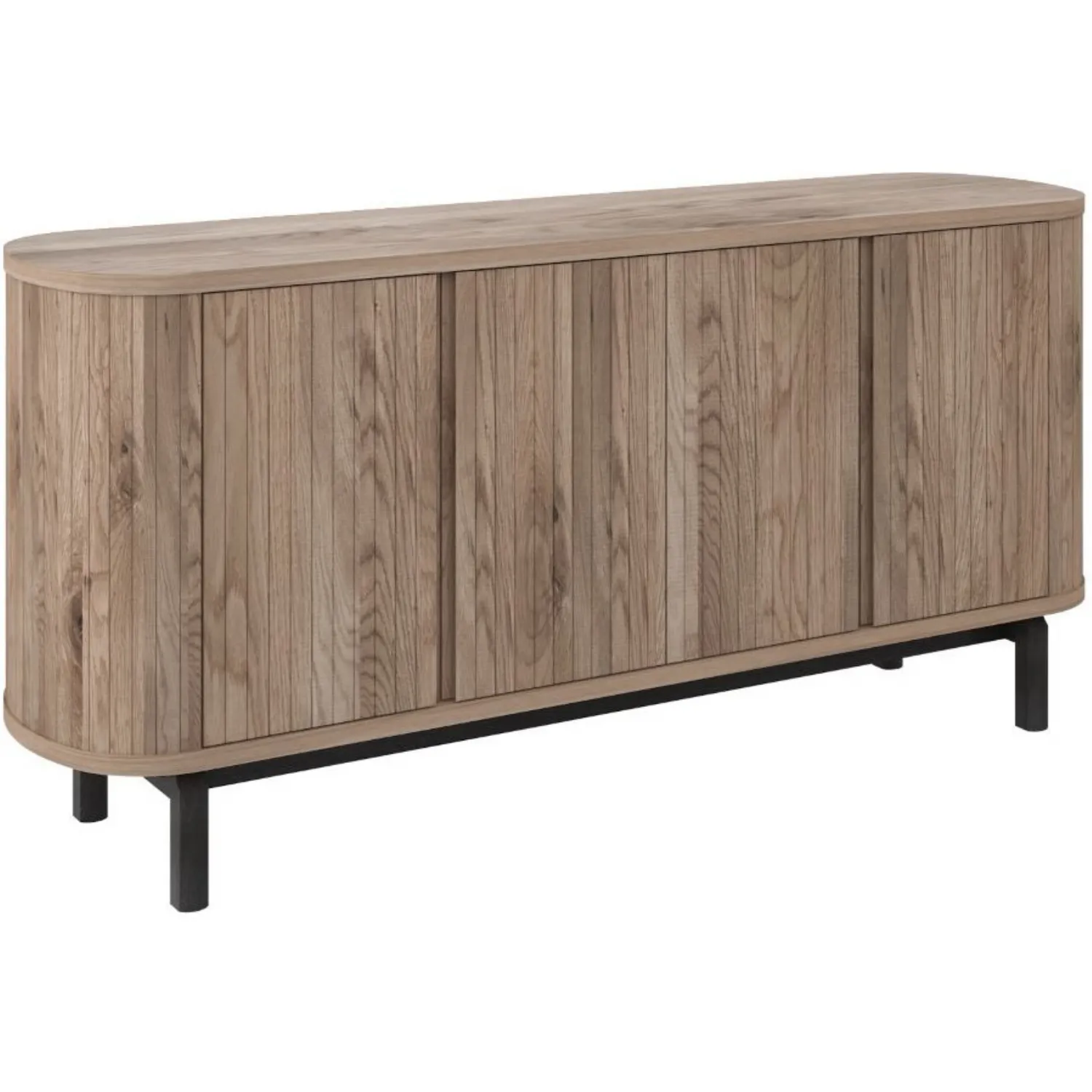 Grey Oiled Oak Wide Sideboard with Peppercorn Legs