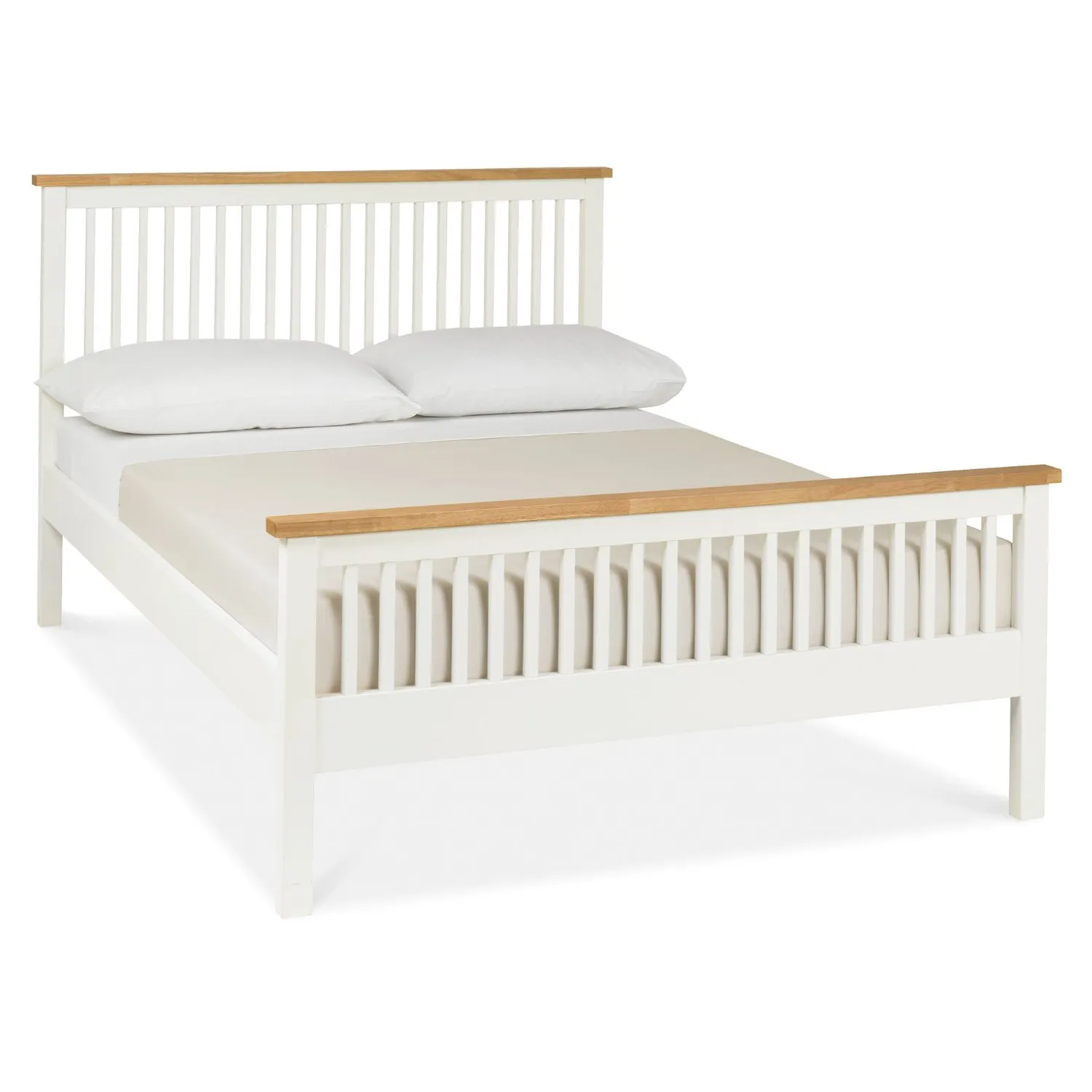 White Painted Oak Top King Size Bed