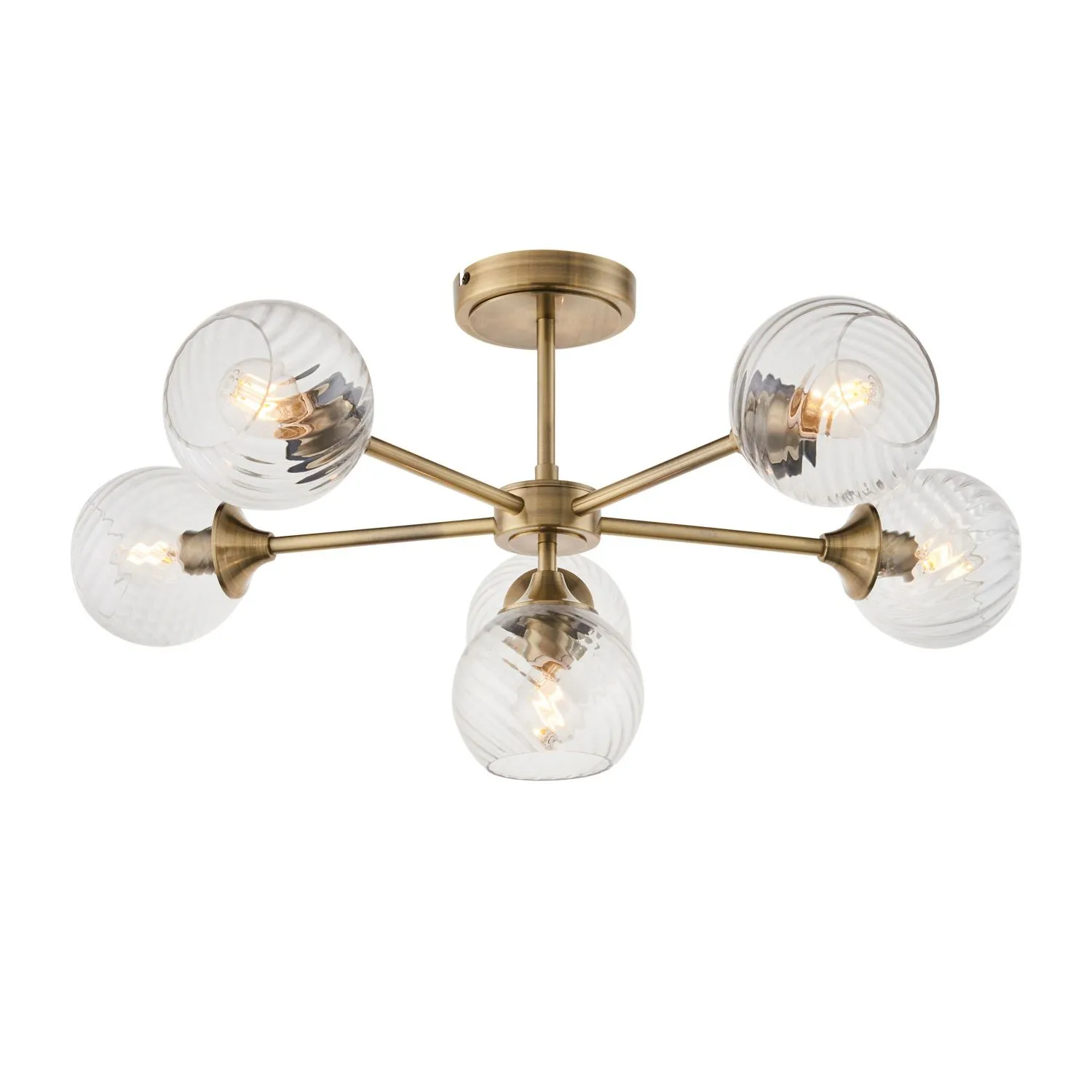 6 Ceiling Light Antique Brass