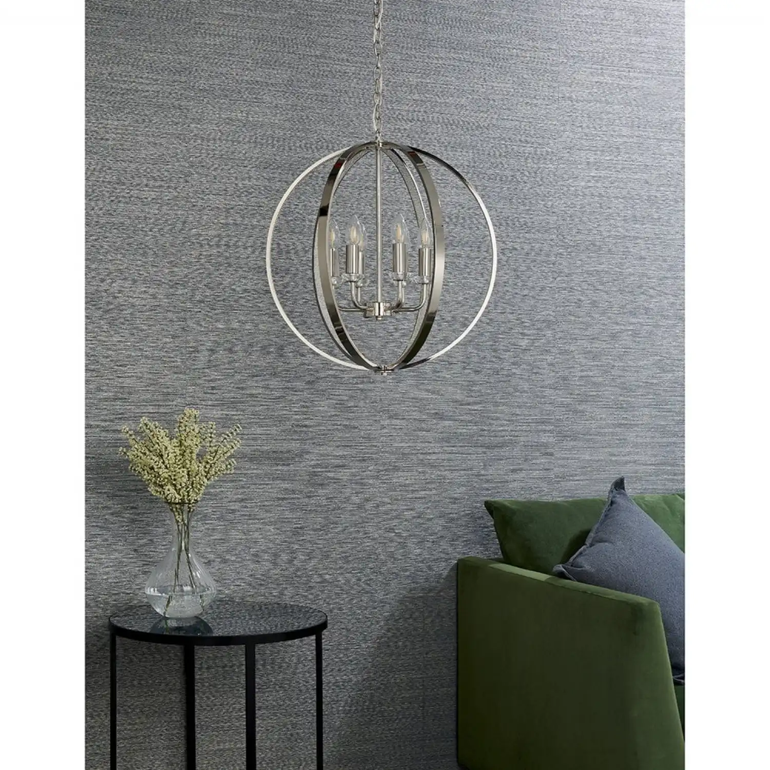 Metal Round Cage Design Height Adjustable 6 Pendant Light