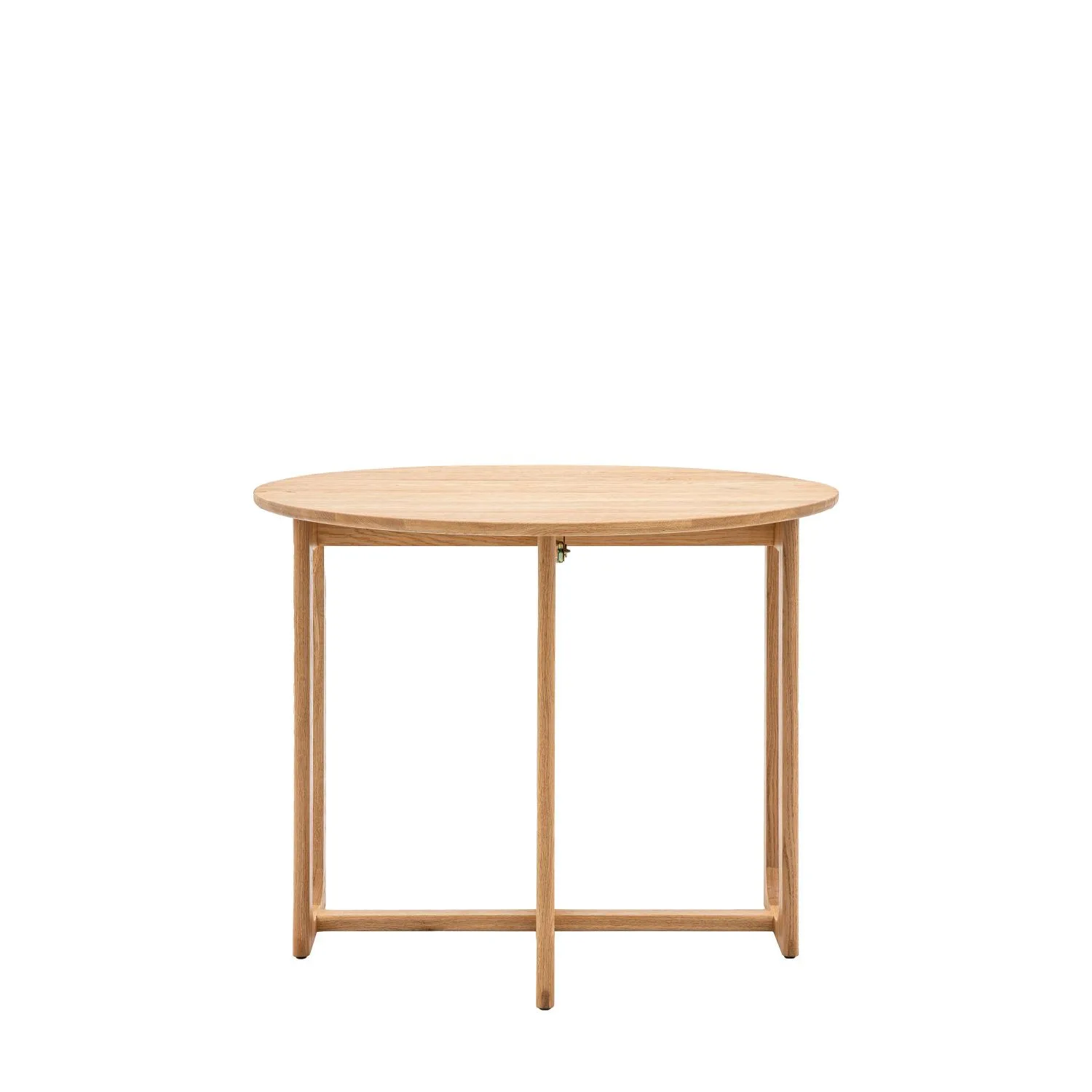 Natural Oak Wooden 100cm Round Folding Gateleg Dining Table