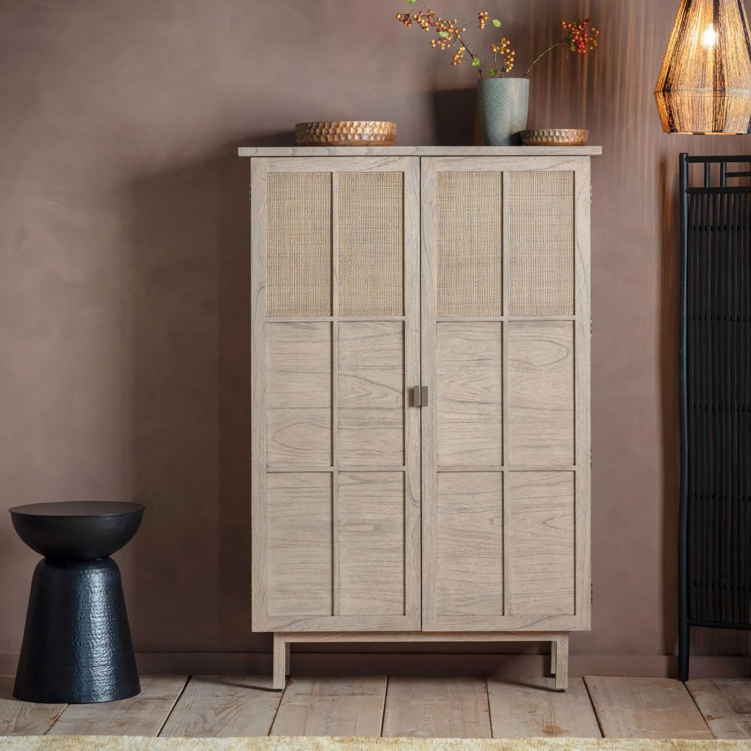 Scandi Style Natural Wood Storage Cupboard