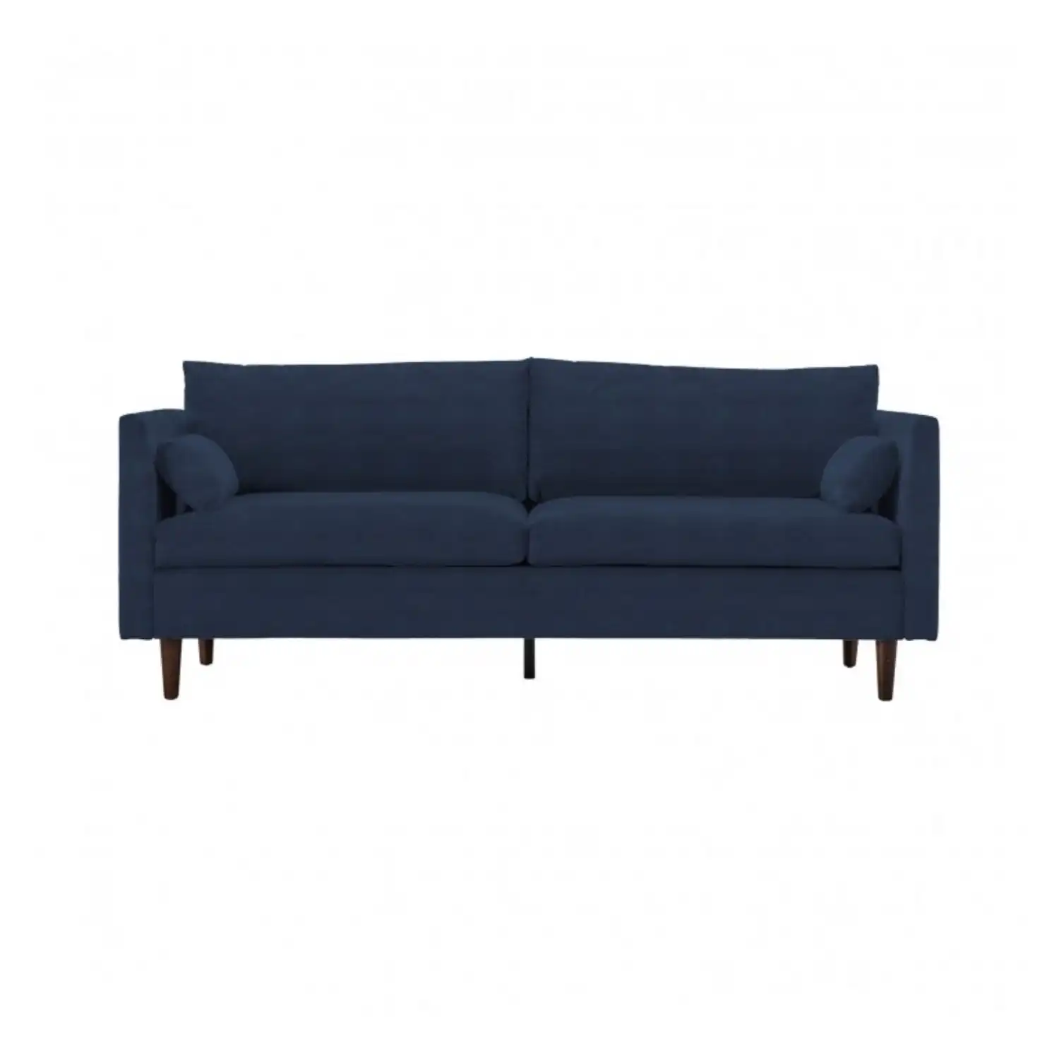 Retro Indigo Velvet Fabric 3 Seater Sofa