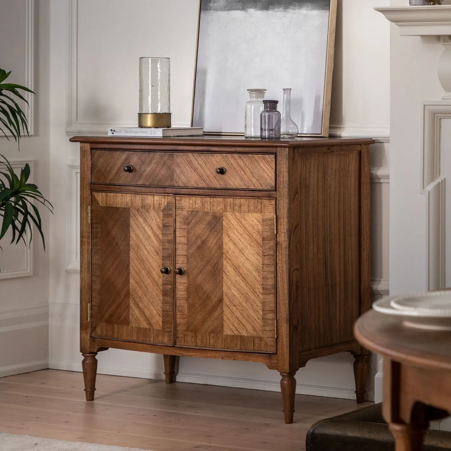 Brown Mindi Wood Small Sideboard