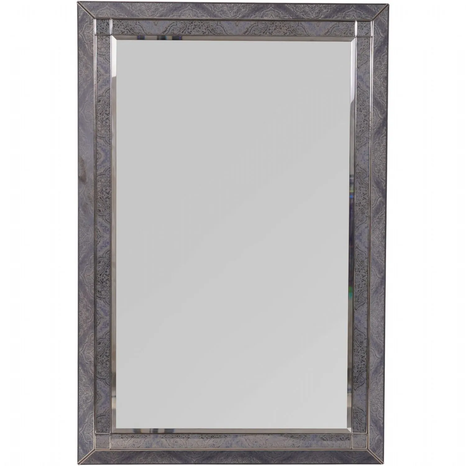 Mandala Style Smoked Rectangular Wall Mirror 60 x 90cm