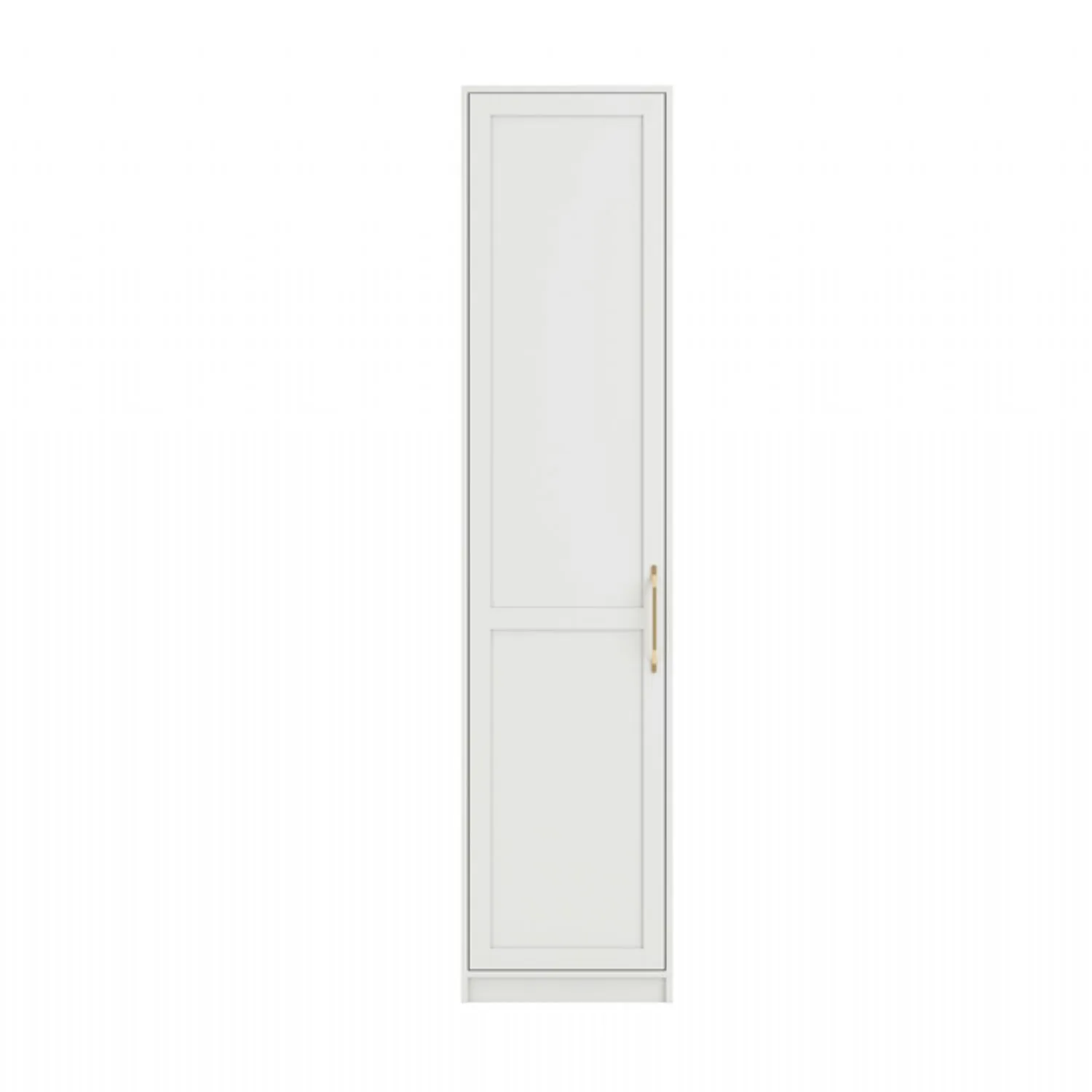 White 1 Door Single Narrow Wardrobe Brass Handles