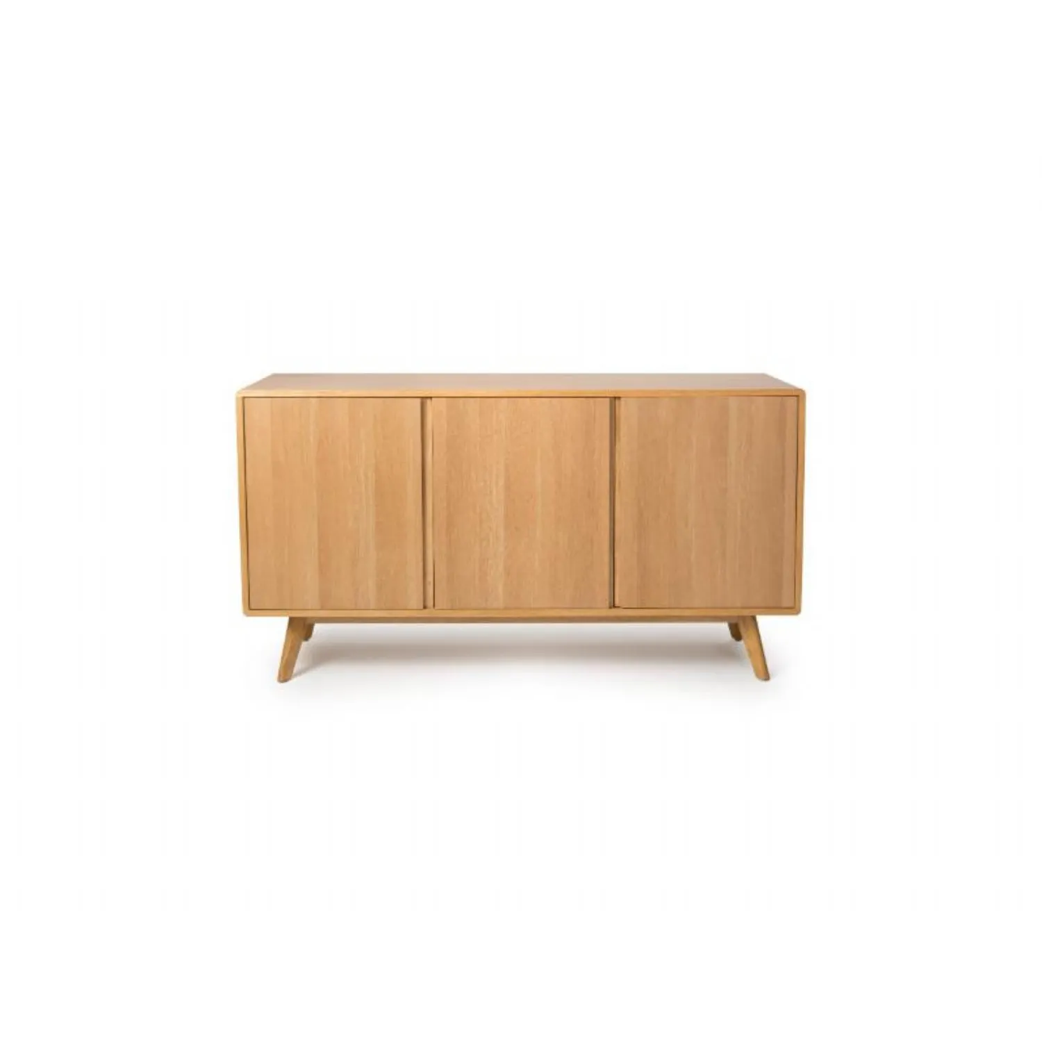 Modern Oak 3 Door Wide Sideboard Small Narrow Legs