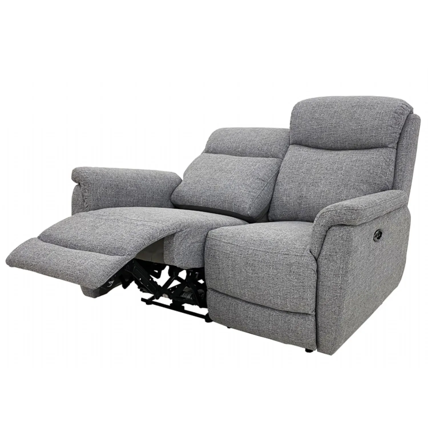 Grey Fabric 2 Seater Electric Recliner Sofa