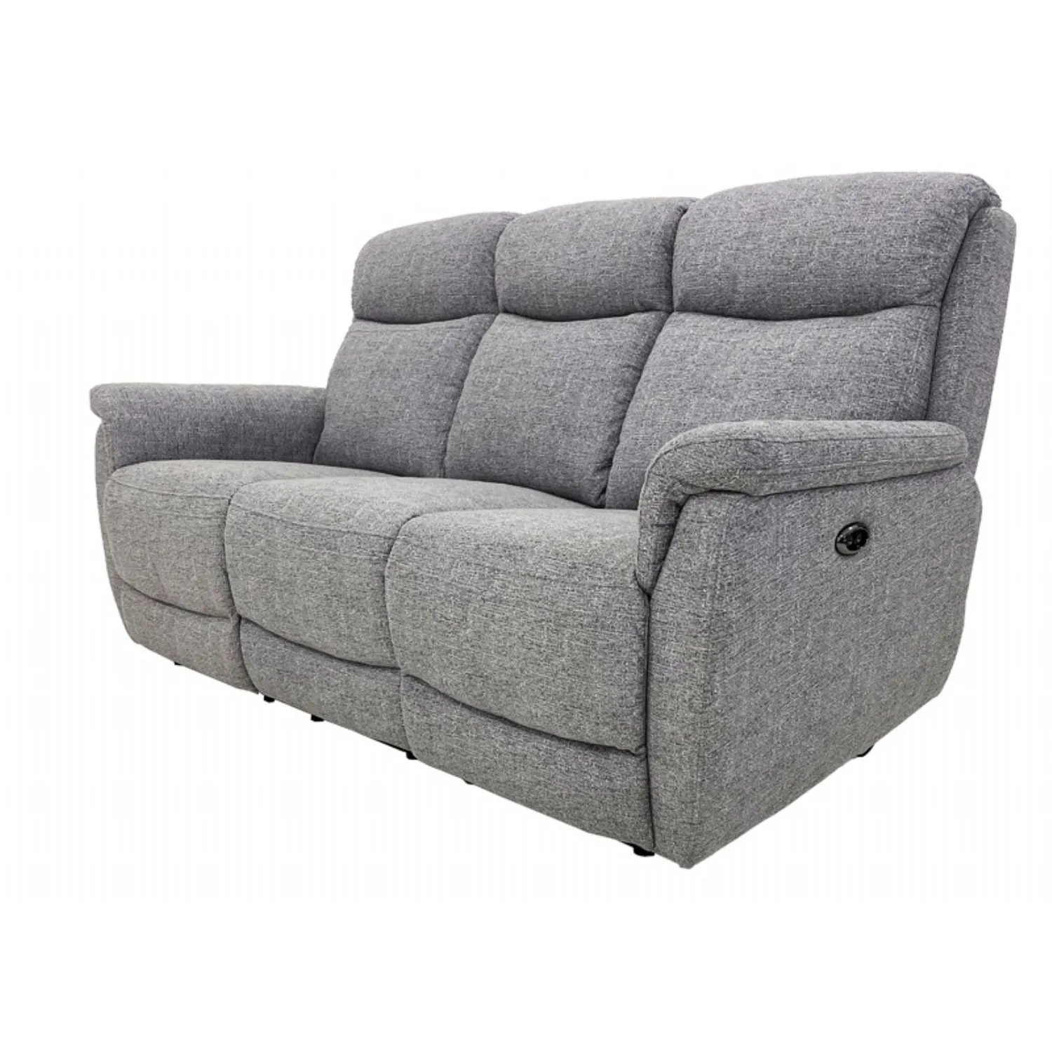 Grey Fabric 3 Seater Electric Reclining Sofa