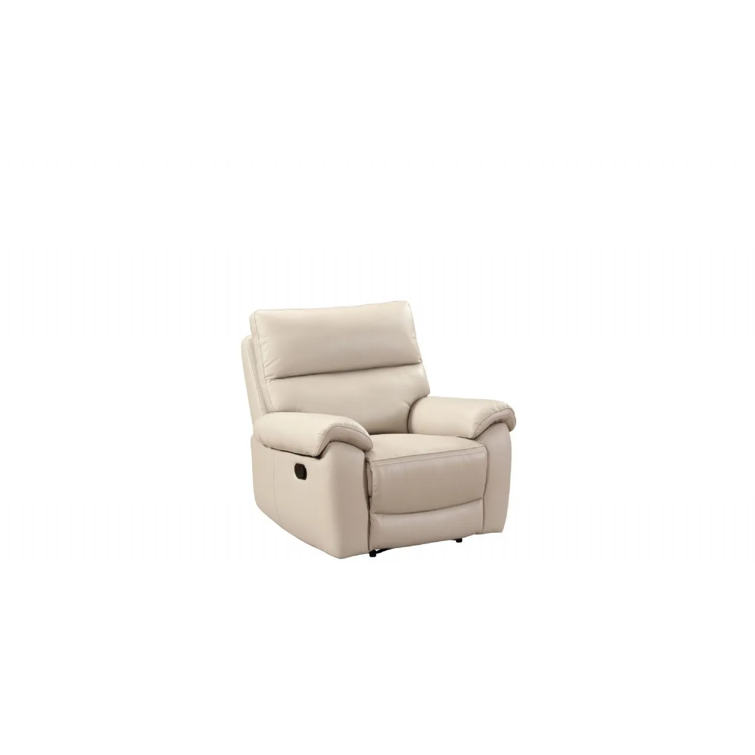 Chalk Leather Padded Manual Recliner Armchair